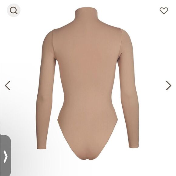 SKIMS NWOT ESSENTIAL MOCK NECK LONG SLEEVE BODYSUIT XS - Picture 2 of 5